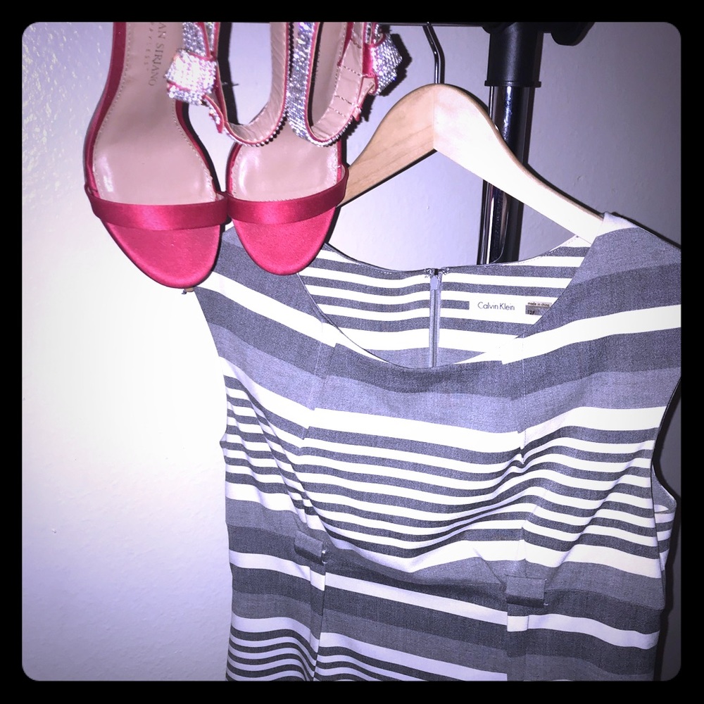 Calvin Klein White & Grey Dress